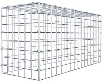 GABIONA Gabione zur Erweiterung (L x H x T cm: 80 × 40 × 30) – Steinkorb aus 4 mm Draht, C-Ring Verschluss mit Gratis-Zange – für Erweiterung in der Höhe, ohne Bodengitter – Gabionenzaun