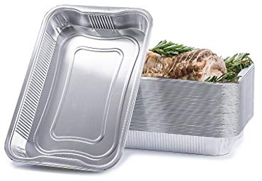 CONTITAL AS222500 Teglie Alluminio Extra-Rigide - Vaschette Monouso per Alimenti | Vassoi Alluminio Usa e Getta 5 Porzioni, Take Away Box, Teglia Microonde Linea Professionale - 40 Pezzi