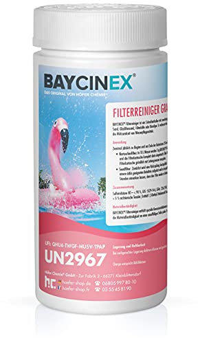 Höfer Chemie 1 kg BAYCINEX® Nettoyant en granulés pour filtres de Piscine - Élimine Le calcaire