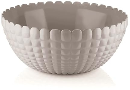 Guzzini - Tiffany, Contenitore in Plastica Riciclata, Ciotola XL - Grigio Tortora, Ø 30 x h13 cm | 5000 cc - 213830158