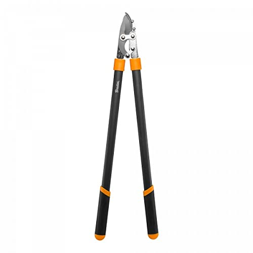 R.G. Astschere Gartenschere Getriebeastschere 77cm Amboss Klinge Baumschere Astschneider Strauchschere, Schwarz/Orange