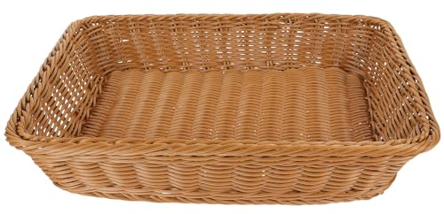 iplusmile Cesto portaoggetti in Vimini, Imitazione Rattan Tessuto Cestino Pane Cesto di Stoccaggio Cibo Cestino per Panificio Sicurezza