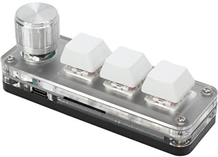 Teclado para Juegos con una Mano Mini Teclado de 3 Teclas Teclado Mecánico para Juegos Blanco Programable con una Mano para Juegos de Oficina Música Control Industrial