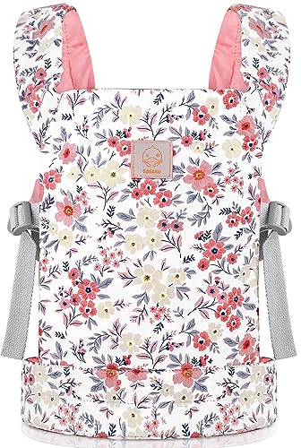 GAGAKU Puppentrage Kinder Tragetuch Baby Puppenzubehör Puppenwagen Puppen Tragetaschen ab 3 Jahre 100% Baumwolle - Pink Wachsblumen