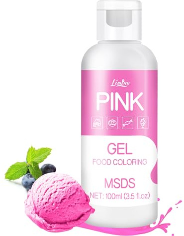 Lebensmittelfarbe Gel - 100ml Gel Lebensmittel Farben für Kuchen, Backen, Kekse, Macaron - Zuckerfrei Konzentrierte Farbe Food Coloring für Tortendeko, Getränken, Osterei, DIY Seife (Rosa)