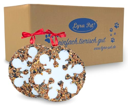 Lyra Pet® | 8 STK. Vogelkuchen je ca. 350 g | Proteinreiches Vogelfutter zum Aufhängen | Nährstoffreich & Dekorativ | Energiespender für Wildvögel für das Ganze Jahr | Ideal für Balkon & Terrasse