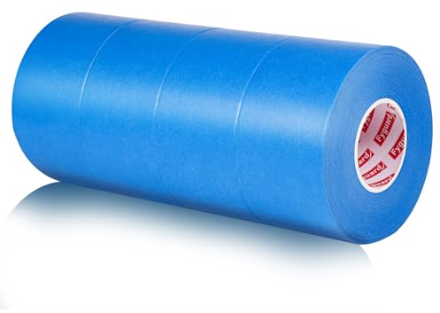 Fyguard 4 Rotoli Nastro Mascheratura, 50m x 48mm Nastro Adesivo Carta Nastro da Pittore Blu Universale per Lavori di Verniciatura Ristrutturazioni Artigianato