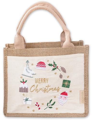 Papierdrachen Jutetasche Beige Gold Rot Set 02