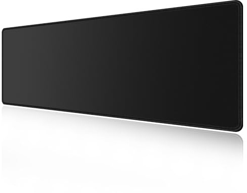 LL-COEUR Spelmusmatta svart stor 120 x 40 x 0,3 cm, lång datordyna utökat skrivbordsskydd (1 200 x 400 x 3 mm)