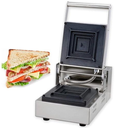 GAYAYAS Stainless Steel Panini Grill Maker Toaster Sandwich Commercial Machine Temperature Control Floating Hinged Lid For Even Cooking & Toasting