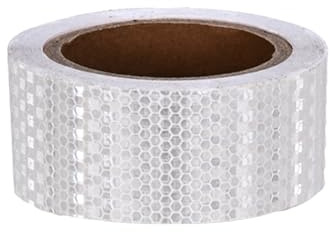 Weiß Reflektierendes Klebeband 10m x 5cm Wasserdichtes Reflektierendes Klebeband Selbstklebendes Warnband Sicherheitsgurt Fahrzeuge Autos Anhänger Auffälliges Warnband für Den Außenbereich