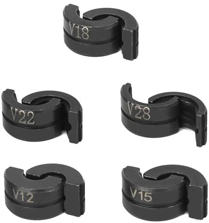 QWORK® Pressbacken V Kontur, V12/15/18/22/28mm Kontur für Presszange Kupferrohr
