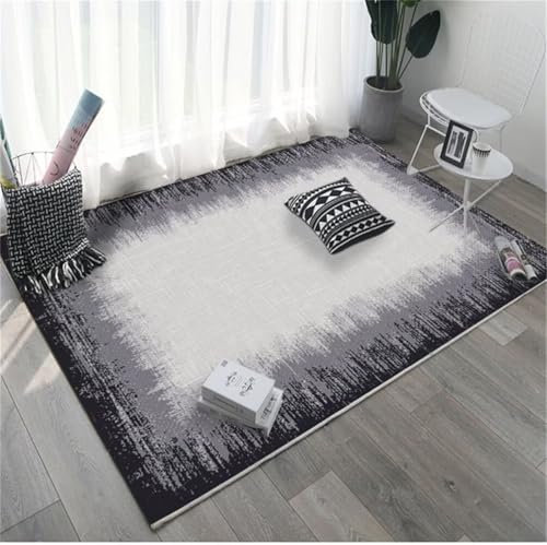RUGMRZ Wohnzimmerteppich Wohnzimmer Teppichboden 140x200CM Teppich Für Küche kinderzimmer waschbar Grau Abstraktes minimalistisches Design, Rutschfester, pflegeleichter