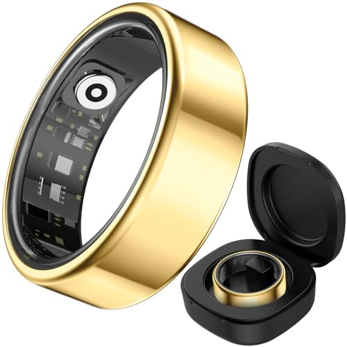findtime Smartring Damen Herren Smart Ring Android iOS Fitness Ring Tracker Schrittzähler Pulsmesser Schlaf Ring IP68 Wasserdicht Smartringe für Herren Damen Health Tracking Ring Fitnessring