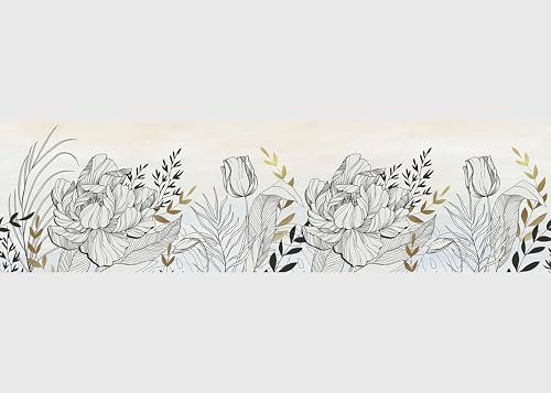 AG Design Bordura Autoadesiva Fiore, AWB 8420 | Decorazione Impermeabile per Pareti, Mobili, Carte da Parati, Rivestimenti Murali e Porte, Pellicola, Multicolore | Larghezza 500 cm x Altezza 13,8 cm