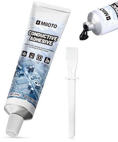 Miioto Leitlack, Leitfähiger Kleber, Kontaktfett Elektrisch Leitend Anwendbar Auf Gitarrenabschirmung, Wartung der Fernbedienung, Heimwerkeranwendungen, Starke Adhäsion, Stabile Leistung, 100ml
