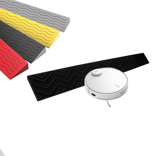 XMLYSMYS Rampa di Soglia in Plastica, Pedane per Carrozzina Disabili con Texture Antiscivolo, per Robot Aspirapolvere e Scale per Bagni per Animali Domestici(Black,100x13x6.5cm)