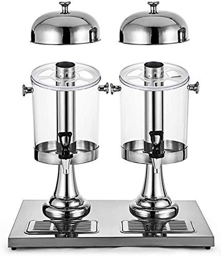 Commercial Beverage Dispenser Commercial Cold Drink Dispenser Heavy Duty Cold Juice Drink Dual Bowl Juicer Dispenser-Silver Double Head