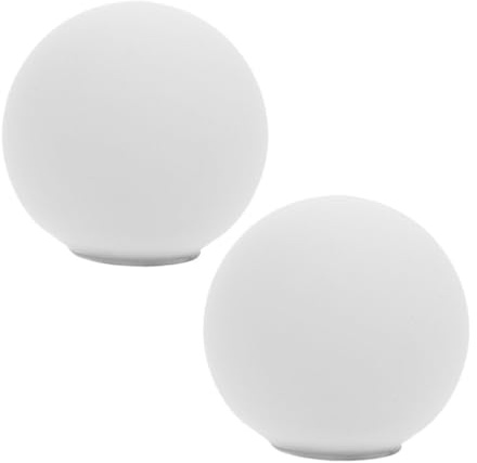 BESTYASH Lampenschirm und Weichem Licht aus Glas 2 Stück Weißer Kugelförmiger 80mm Durchmesser G9 mit Elegantem Design Bruchsicher für Esszimmer und Schlafzimmer