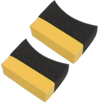 TOPBATHY 2 Pezzi Spugna per Auto Spazzola in Spugna Curva per Auto Roba per Auto Spazzola per Dettagli Auto Tampone Applicatore di Cera Spazzola di Autolavaggio Spazzola per Auto Plastica