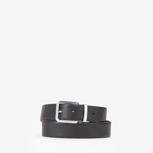 Valentino, MARNIER (VCP5XQ01), CINTURE IN PELLE, PIN BUCKLE BELT, NERO/BLU (uomo)