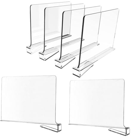 TOPPERFUN 6stücke Regaleinteiler Für Kleiderschrank Schranktrenner Aus Holz Transparente Regaleinsätze Organizer Für Schlafzimmer Stauraumteiler Kleidertrenner Für Schränke