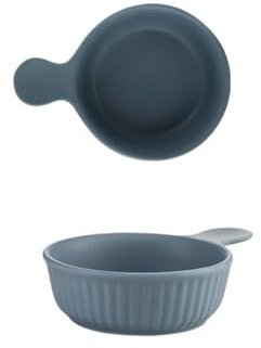 Lizhuzhuzs28 Cooking teglia Forno Piatto da Insalata Creativo in Ceramica for la casa con Manico, for cuocere al Forno, Piatto for Snack Dim Sum teglie da Forno per Lasagne(Blue)