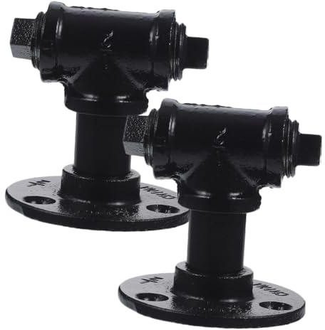 OUNONA 2pcs Industrial Style Iron Cabinet Handles Excellent Durability and Smooth Edges, Black Vintage Style Drawers Handle for Kitchen Cupboard Door Pulls