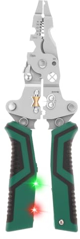 Electricians Pliers with Voltage Tester Electrical Plier for Stripping Peeling Cutting Shearing 18 in 1 Wire Stripper and Tester Foldable Multi Tool Pliers for and Circuit Maintenance