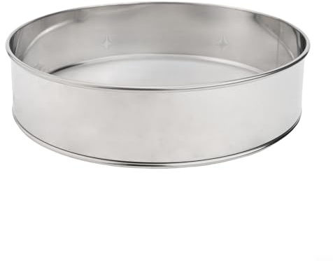 Colador de harina de acero inoxidable de malla fina para cocina y hornear, colador redondo para filtrar harina, azúcar y aceite, 20 cm de diámetro (20 cm)