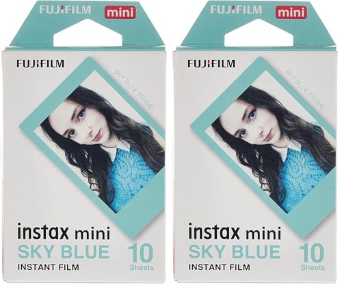 instax Instax Mini Instant Film, Blau, Einzelpackung, 16537055, SkyBlue, 2er Pack