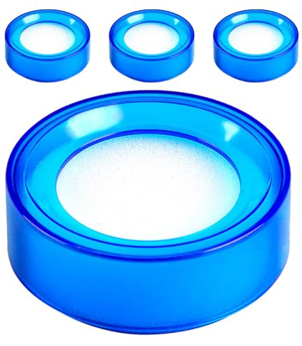BETOOKY Umidificatore per Dita in Plastica Spugna Trasparente Blu, Set da 4 Pezzi per Contare Soldi, per Ufficio e Gestione Contanti Finanziaria