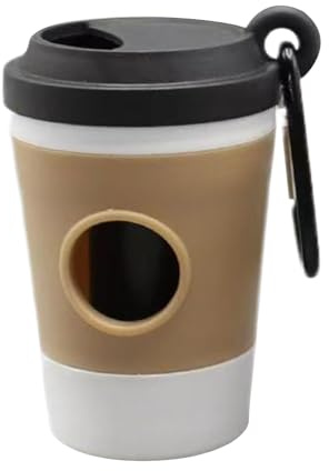Soporte Para Para Excrementos De Perros - Organizador De Basura Para Perros Con Mosquetón, Transportador De Basura Para Mascotas | Dispensador De Bolsas De Caca Estilo Taza De Café | Para Gatos,
