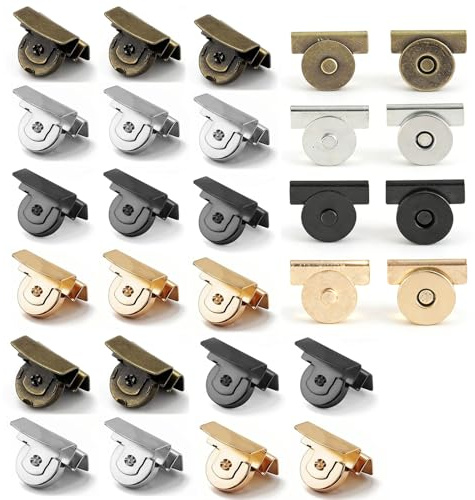 Floruvia 24 pares de botones magnéticos sin costuras con broche de presión, cierres magnéticos para ropa en 4 colores, no requiere costura clip de bolso, broches robustos