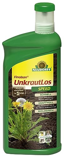 Neudorff Finalsan UnkrautLos Speed – Schnell wirkender Unkrautvernichter gegen Unkraut, Moos und Algen. Wirkt in 1 Stunde, Konzentrat für 180 m², 1 Liter