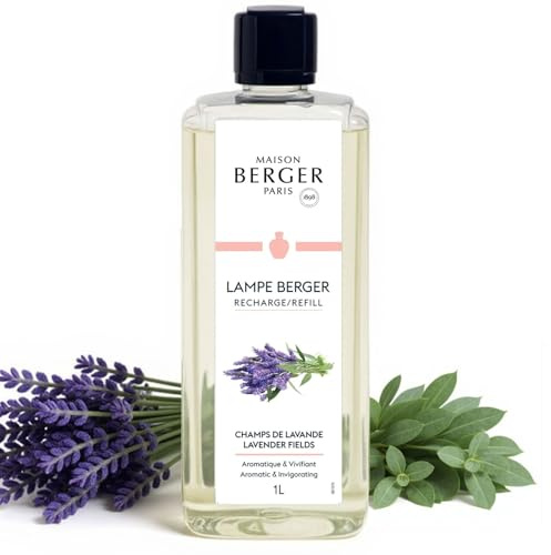 Maison Berger – Recarga Lampe Berger Champs de Lavande 1 Litro – Lavanda y eucalipto – Fragancia Aromático relajante – Fabricado en Francia