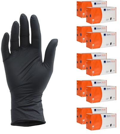 ABENA Nitrilhandschuhe Schwarz M, 2000 Stück | Einmalhandschuhe einweg, puderfreie & latexfreie – Einweghandschuhe in S, M, L & XL verfügbar