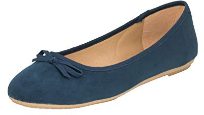Fitters Footwear That Fits dam ballerina hjälmar mikrofiber moderiktiga basballonger med slinga storlek (EU,), - Mörkblå - 42 EU