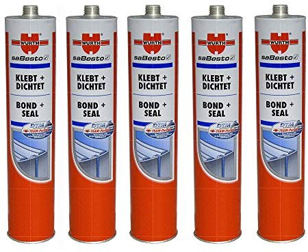 5 x Würth Konstruktionsklebstoff Klebt + Dichtet weiß (4011231819732) 300ml