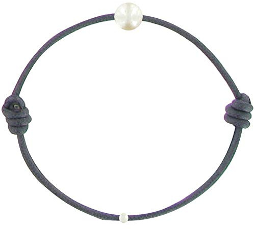 LES POULETTES BIJOUX – barnarmband – min första pärla – vaxat bandarmband – vit odlad sötvattenspärla 6–7 mm – färger, En storlek, Pärla, Pärla