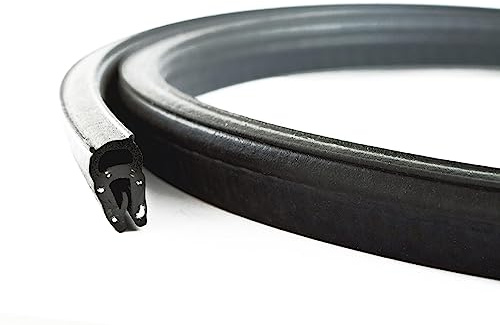 EUTRAS Türdichtung Auto KSD2003 – Kantenschutz Dichtungsprofil selbstklemmend ohne Kleber, PVC & EPDM Gummi mit Stahlkern, U-Profil für 0,8–2,5 mm Kanten, schwarz