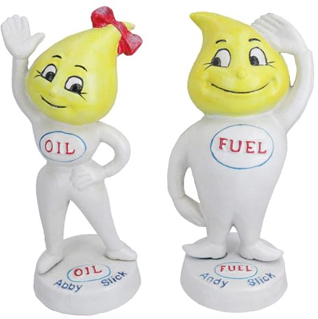 AB Tools Esso Stlye Blue Oil Fuel Paraffin Money Banks Pair Cast Iron Coin Money Box