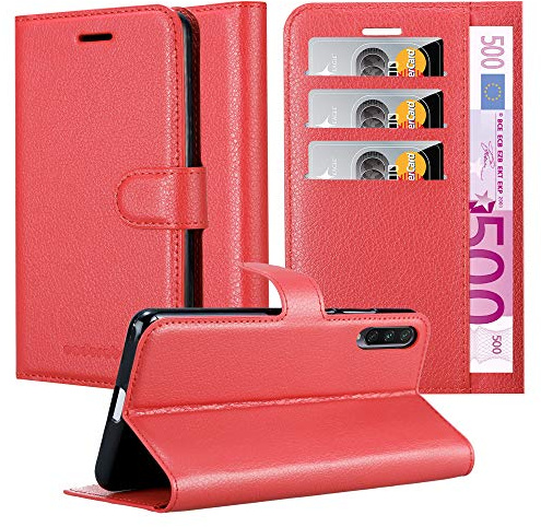 Cadorabo Funda Libro para Xiaomi Mi A3 en Rojo CARMÍN - Cubierta Proteccíon con Cierre Magnético, Tarjetero y Función de Suporte - Etui Case Cover Carcasa