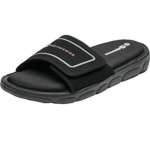 Alpine Swiss Gabe Men's Cloud Slide Sandals | Ultra-Comfortable Shock-Absorbing Foam Insole with Arch Support | Adjustable Strap Waterproof Anti-Slip Traction | Great for Recovery Gym Shoes 10