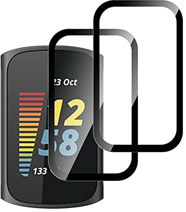 GIOPUEY [2 Pack Screen Protector for Fitbit Charge 5, [ Full Coverage] Composite material Screen Protective Film, [Anti-Bubble] [Wear-resistant] - Transparent