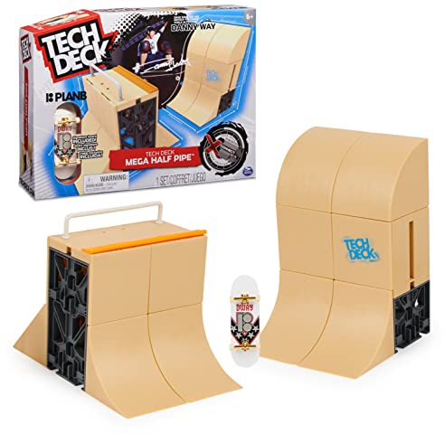Tech Deck, Danny Way Mega Half Pipe X-Connect Park Creator, anpassbares Rampenset mit besonderem Plan B Fingerboard, Kinderspielzeug für Jungen und Mädchen