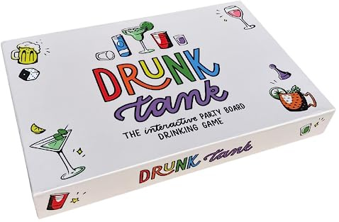 Drunk Tank Interactive Party Drinking Game – Board Games for Adults| Includes 8 Player Pieces, 2 Dice, and QR Code Rules | Funny Games for Pregames and Parties