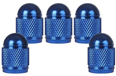 SENZEAL 5 Stück Ventilkappen Auto Bullet Typ Universal Reifenventilkappen Aluminium Autoreifen Ventilkappen Ventilschutzkappen für Auto Fahrrad Motorräder LKW SUV Blau