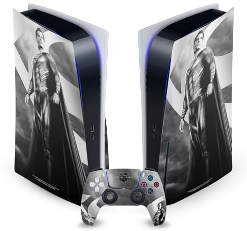 Head Case Designs Offizielle Zack Snyder's Justice League Superman Snyder Cut Darsteller Kunst Vinyl Frontplatte Haut Gaming Aufkleber kompatibel mit PS5 Disc Console & DualSense