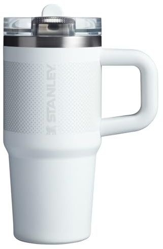 Stanley Quencher ProTour Trinkbecher mit Henkel und integriertem Strohhalm, 414 ml, Schraub- und Klapp-Trinkhalmdeckel, kompatibel mit Getränkehalter für unterwegs, isolierter Stahlbecher
